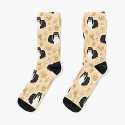 Cute Tri Colored Sheltie Dog Socks