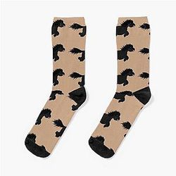 Cute running black Shetland pony cartoon Socks