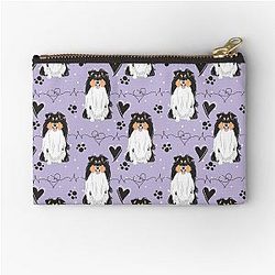 Tri Color Sheltie Dog Shetland Sheepdog Zipper Pouch