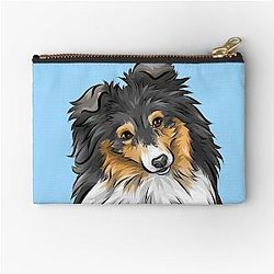 Sheltie - Shetland Sheepdog - Tricolour Cute Dog Art Zipper Pouch