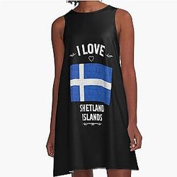 I Love the Shetland Islands A Line Dress