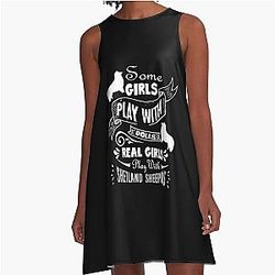 Girls Play With Shetland Sheepdog Dress