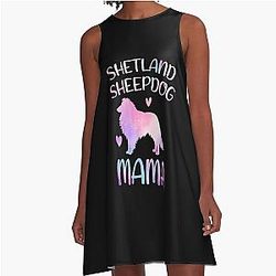 Shetland sheepdog Mama Watercolor
Shetland sheepdog Mother
Shetland sheepdog Owner Birthday A-Line Dress