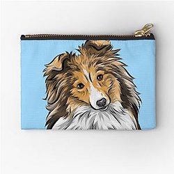 Sheltie - Shetland Sheepdog - Mahogany Sable Cute Dog Art Zipper Pouch