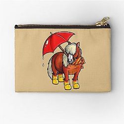 Rainy day Shetland pony Zipper Pouch