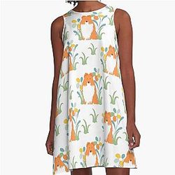 Shetland Sheepdog and A-Line Dress