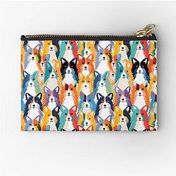 Shetland Sheepdog in Camouflage Zipper Pouch