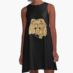 Shetland Sheepdog Geometric A-Line Dress