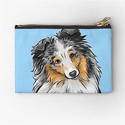 Sheltie - Shetland Sheepdog - Merle Cute Dog Art Zipper Pouch