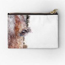 Golden Shetland Pony Face Horse Lover's Gift Zipper Pouch