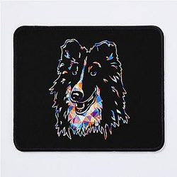 Cool Shetland Sheepdog Geometric Mouse Pad