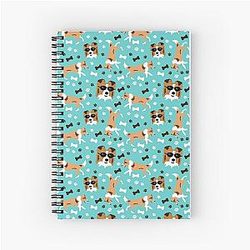 Shetland Sheepdog Pattern Miniature Collie Dog Breed in Blue Spiral Notebook