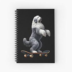 Shetland Sheepdog Riding a Skateboard Fans Spiral Notebook
