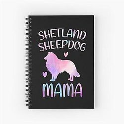 Shetland sheepdog Watercolor, Shetland sheepdog mother, Shetland sheepdog Owner Christmas Gift Spiral Notebook