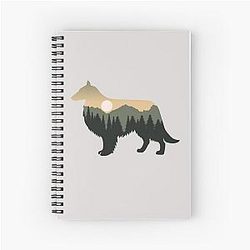 Shetland Sheepdog Forest Mountain Sunset Sheltie Gift Notebook