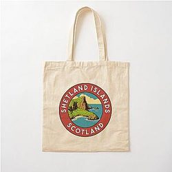 Shetland Islands Vintage Decal Cotton Tote Bag