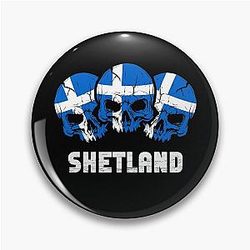 Shetland Flag Skull Pin