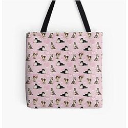 The Shetland Sheepdog in Pink All Over Print Tote Bag