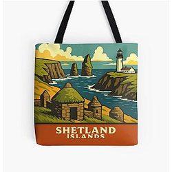 Shetland Islands Travel Souvenir Sticker Tote Bag