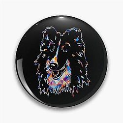 Cool Awesome Shetland Sheepdog Geometric Pin