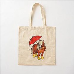 Rainy day Shetland pony Cotton bag