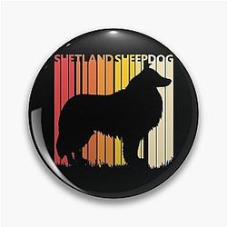Shetland Sheepdog Breed Silhouette Pin