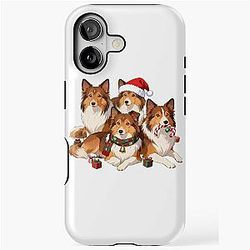 Shetland Sheepdog Merry Christmas iPhone Tough Case