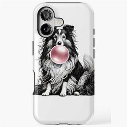 Funny Shetland Sheepdog Vintage Dog Mom Dad iPhone Tough Case