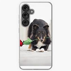 Shetland Sheepdog with Rose Soft Case for Galaxy