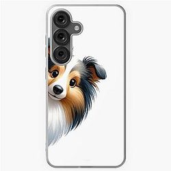 Peeking Shetland Sheepdog White Galaxy Case