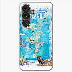 Shetland Islands Illustrated Travel Map with Tourist Highlights Samsung Galaxy Soft Case