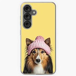 Cozy Shetland Sheepdog Wearing Pink Winter Hat Fashion Artwork Samsung Galaxy Soft Case
