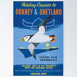 Orkney and Shetland vintage travel poster