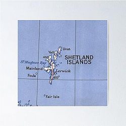 Shetland Islands Map Poster