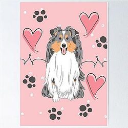 LOVE Blue Merle Sheltie Shetland Sheepdog Poster