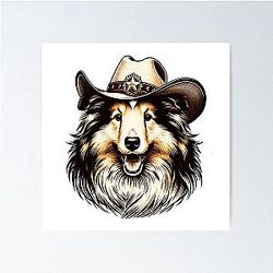 Retro Western Shetland Sheepdog Poster