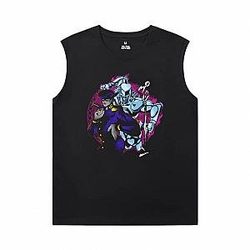 Vintage Anime Kujo Jotaro Tshirts JoJo Printed Sleeveless T Shirts For Mens WS2302