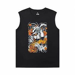 Gundam Men'S Sleeveless T Shirts For Gym Vintage Anime T-Shirts WS2302