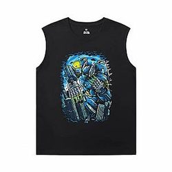 Vintage Anime Tshirts Gundam Sleeveless Printed T Shirts Mens WS2302