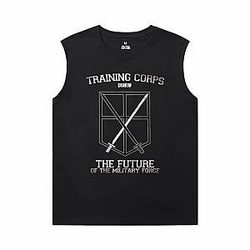 Attack on Titan Black Sleeveless Shirt Men Vintage Anime Tee Shirt WS2302