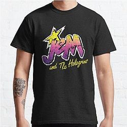 Jem and the Holograms Band Cartoon Misfits Distressed 80s Party Mask Classic T-Shirt Offical Store RB0812
