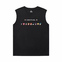 Anime One Piece Black Sleeveless Shirt Men Cool T-Shirt WS2302