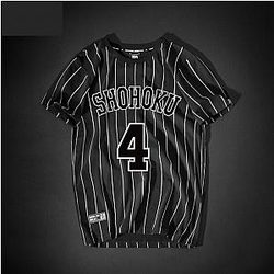 Slam Dunk No.4 Akagi Takenori Tshirt striped Black Tee WS2302