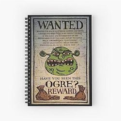 Shrek WANTED OGRE REWARD T-shirt or Stickers Spiral Notebook