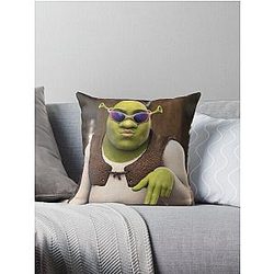 Sassy shrek Throw Pillow