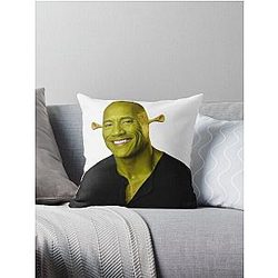 Shrek - Dwayne "The Rock" Johnson - Work of Art Throw Pillow