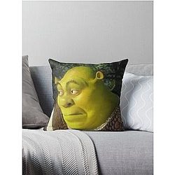 Shrek Face Meme Throw Pillow