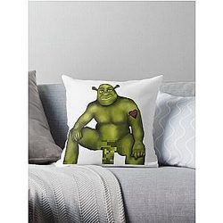 Thicc Boy Shrek Throw Pillow