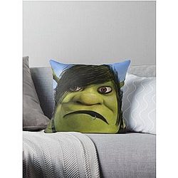 emo shrek Throw Pillow