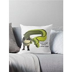 check urself before u shrek urself meme Throw Pillow